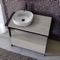 Console Sink Vanity With Ceramic Vessel Sink and Grey Oak Drawer, 35